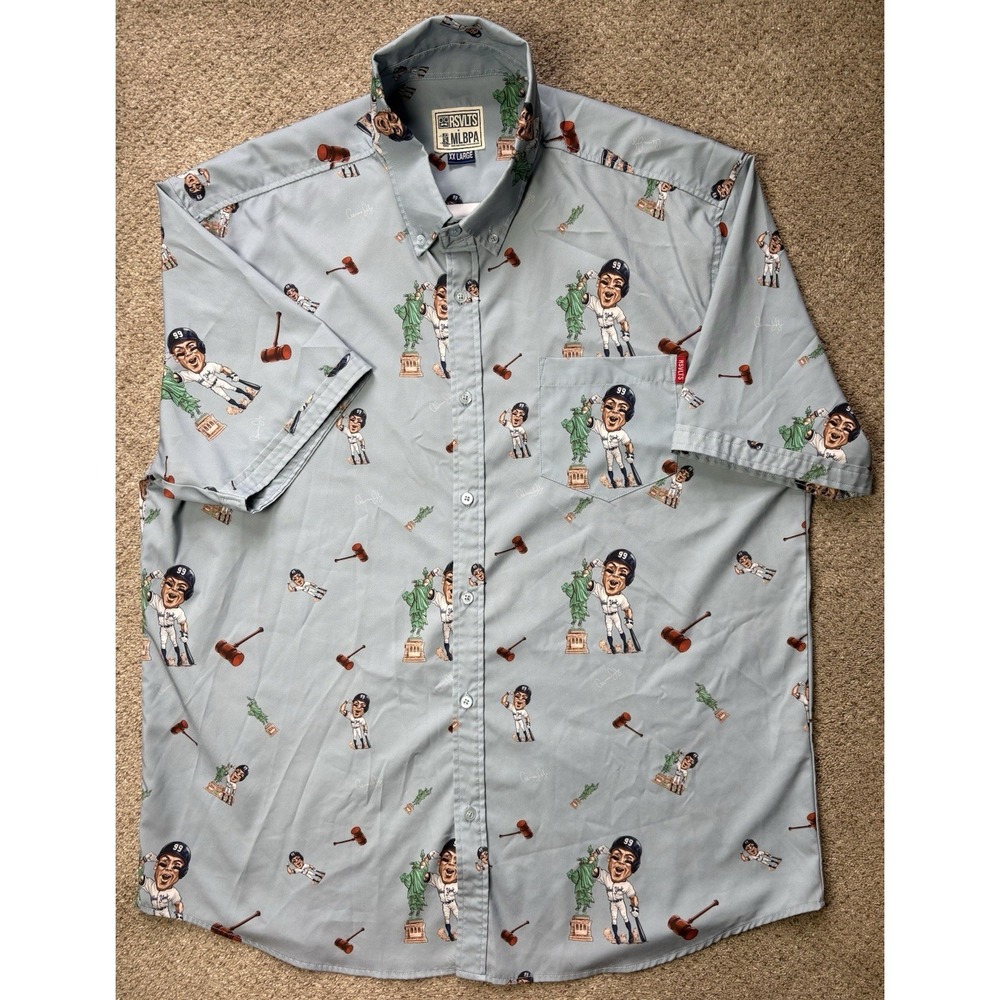 RSVLTS x MLBPA Aaron Judge "Liberty"  Mens 2XL XXL Short Sleeve Button Down - Picture 2 of 9